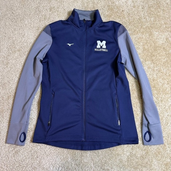 Other - University of Michigan Volleyball Zip Jacket Mizuno Womens L Blue Performance